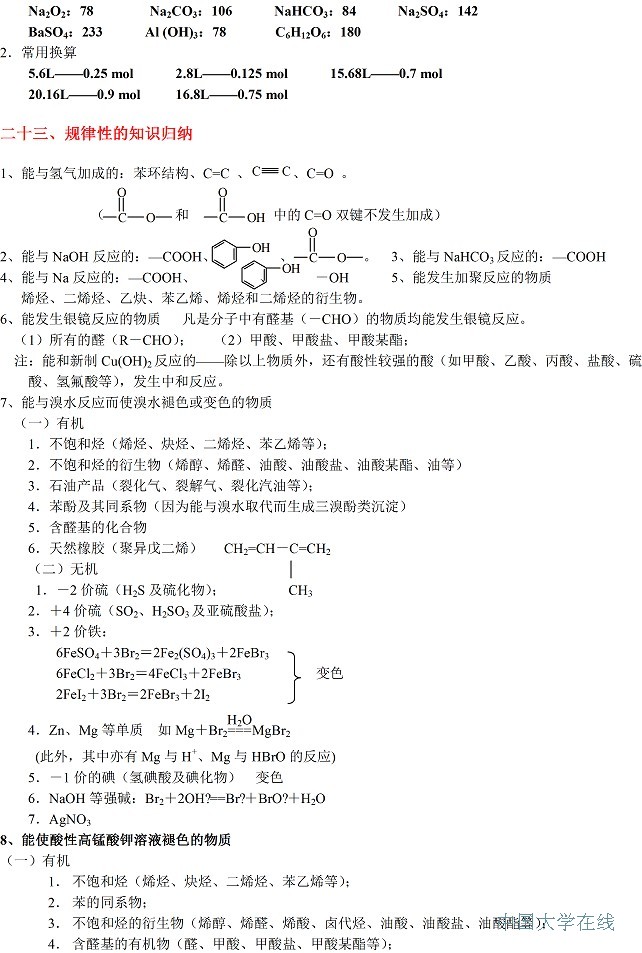 高考<a href='/Gaokao/Professional/Details/070301'>化学</a>知识点大全 教你轻松得高分
