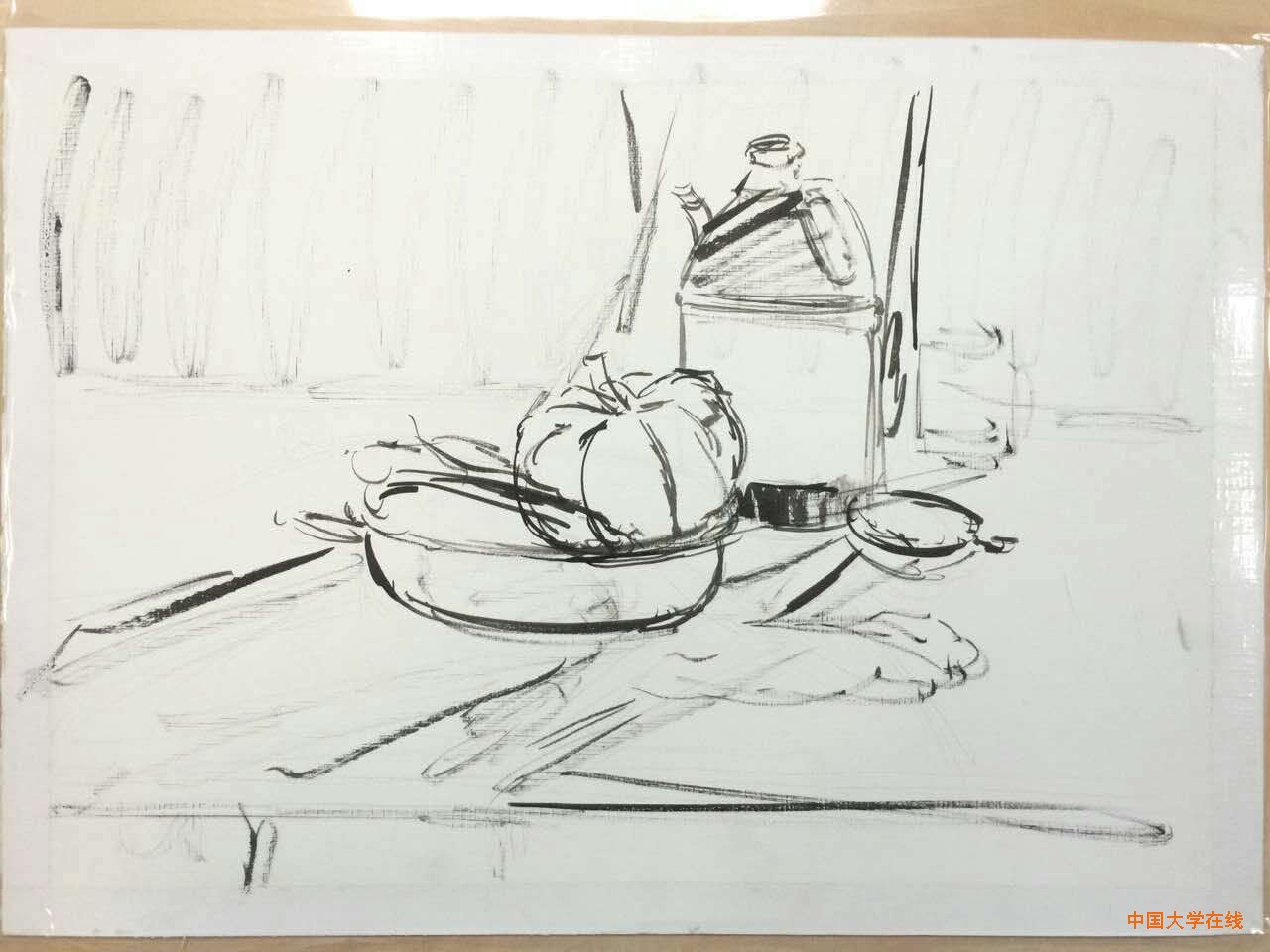 　　(考题范画)  　　【范画来源：北京一木画室王鹏老师】