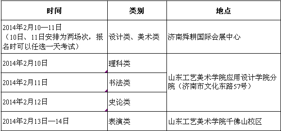<a href='/Gaokao/College/Details/GBBK0273'>山东工艺美术学院</a>2014年拟定招生计划及专业考试科目(山东省内)