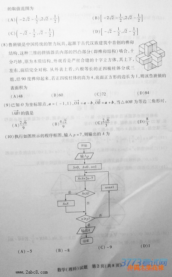 天一大联考2015-2016学年高中毕业班阶段性测试理科数学试题答案