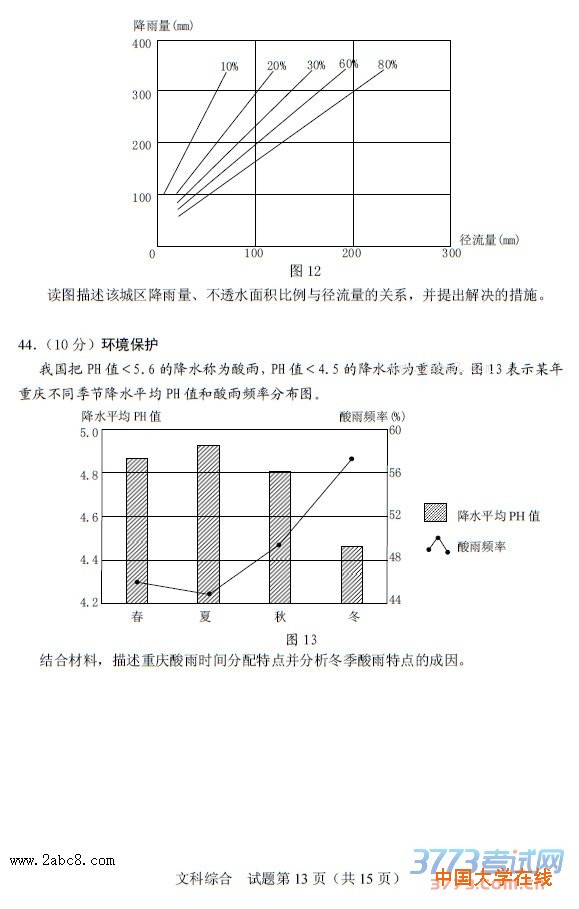 四川省2016年普通高考适应性测试文综试题及答案