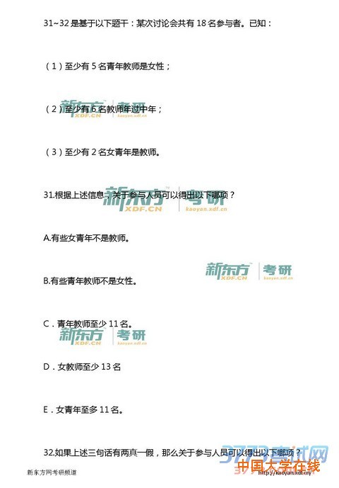 2015考研管理类联考真题—逻辑部分