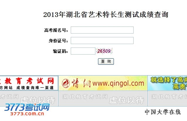 2013年湖北省艺术特长生测试成绩查询